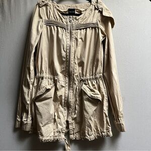 Miss Sixty Collection Beige Cotton Utility Anorak Jacket Y2K Size S
